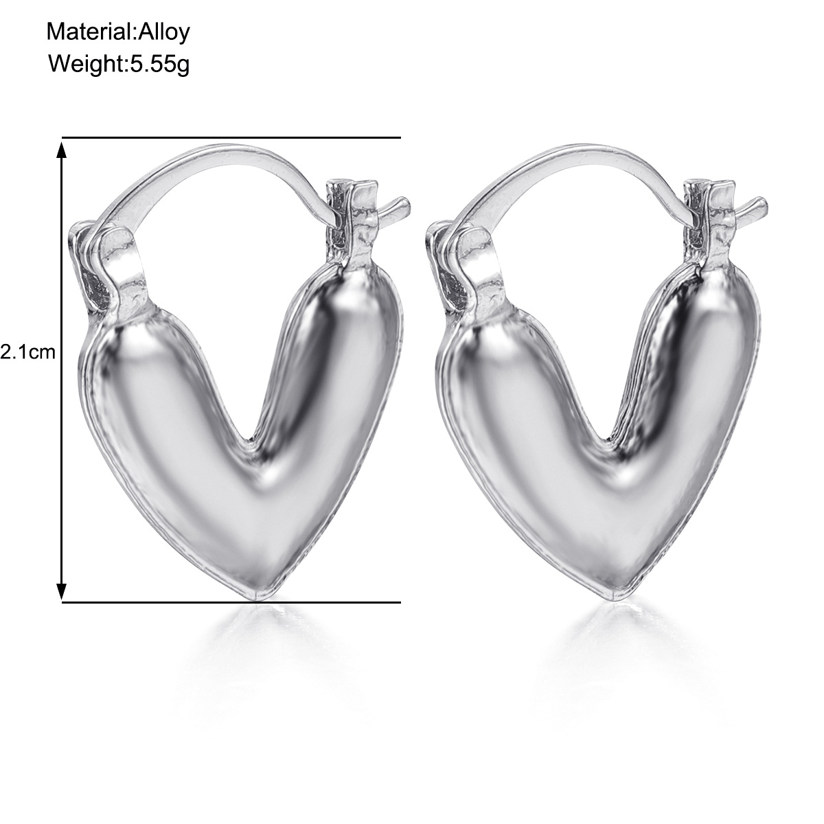 Wholesale Jewelry Ig Style Sweet Heart Shape Alloy Plating Earrings display picture 5