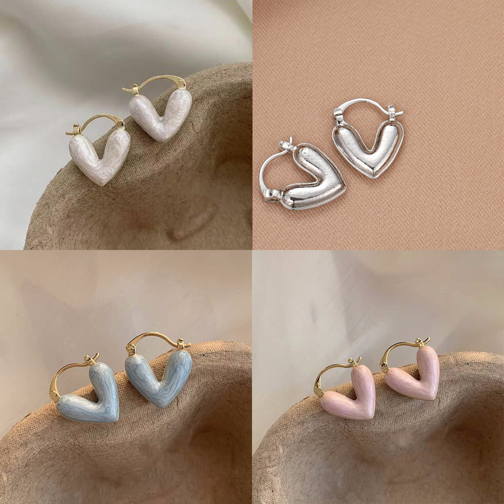 Wholesale Jewelry Ig Style Sweet Heart Shape Alloy Plating Earrings display picture 7