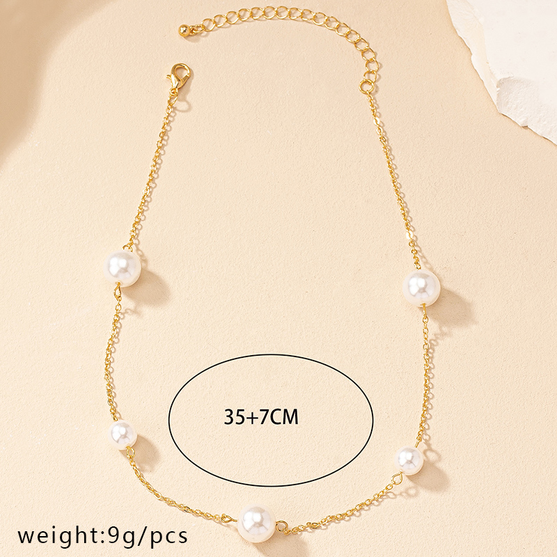 Ig Style French Style Commute Round Pearl Alloy Women's Necklace display picture 4