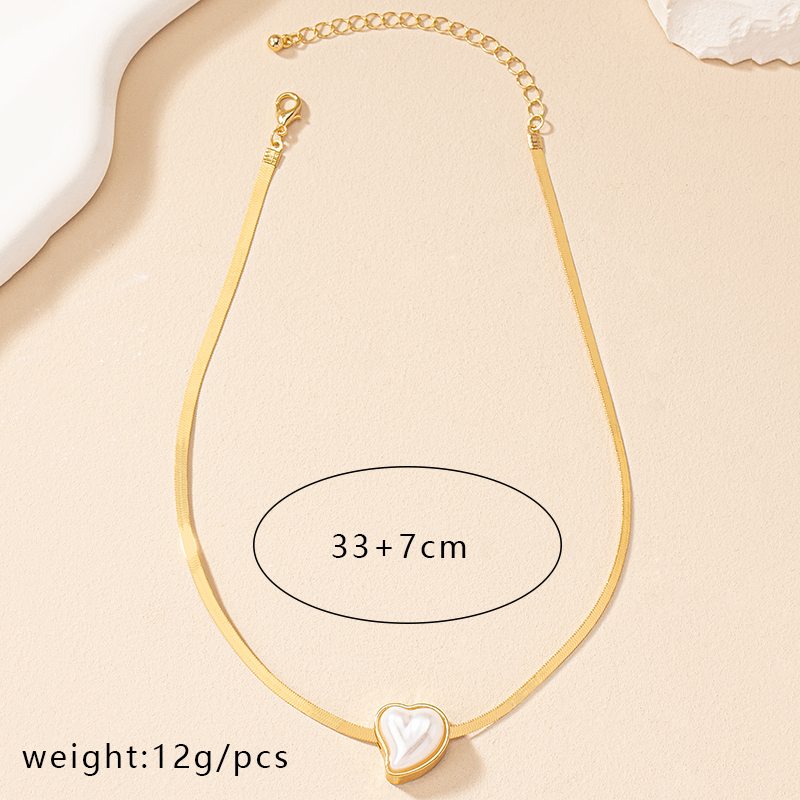 Elegant Commute Heart Shape Pearl Alloy Wholesale Pendant Necklace display picture 6