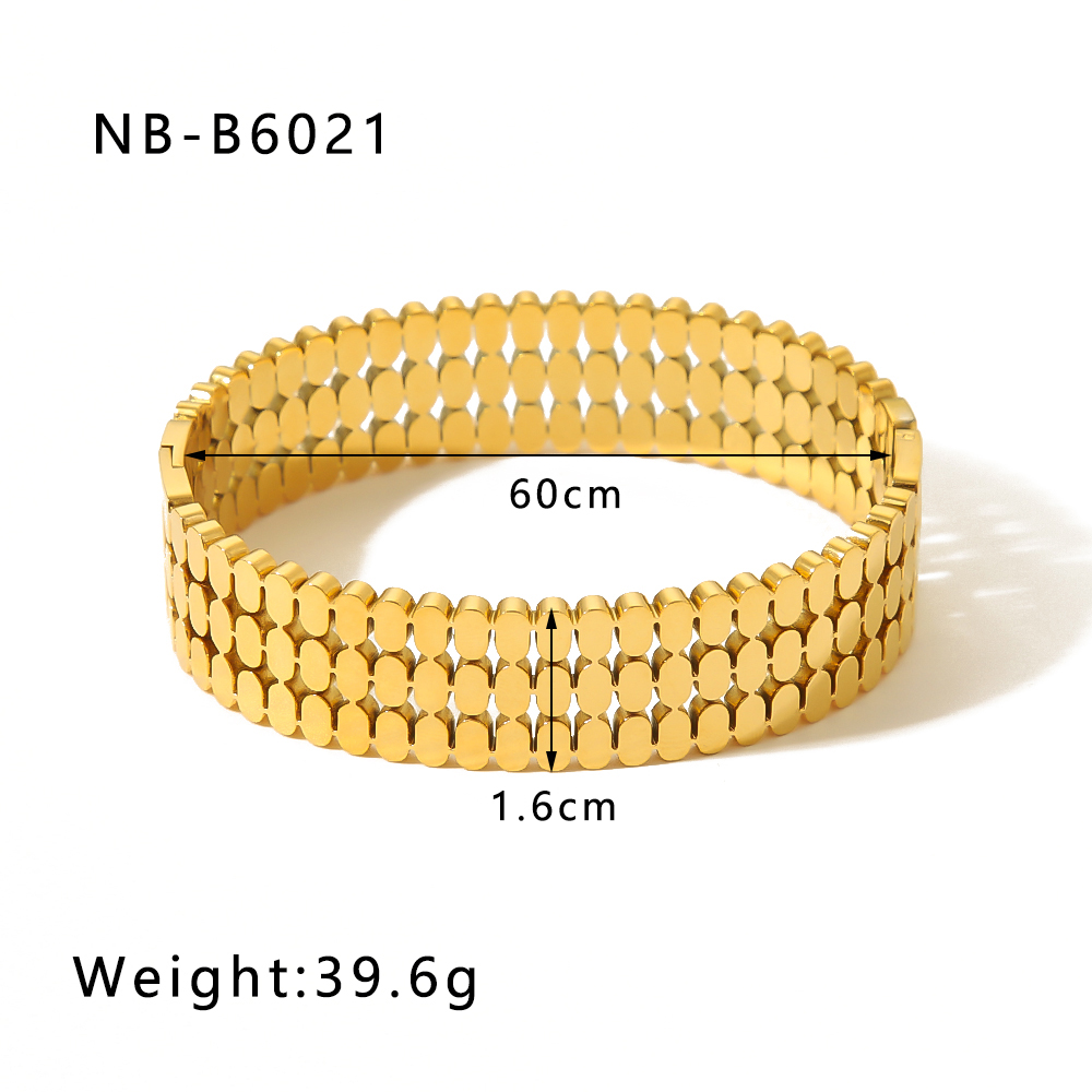 Modern Style Simple Style Round 304 Stainless Steel 18K Gold Plated Bangle In Bulk display picture 5