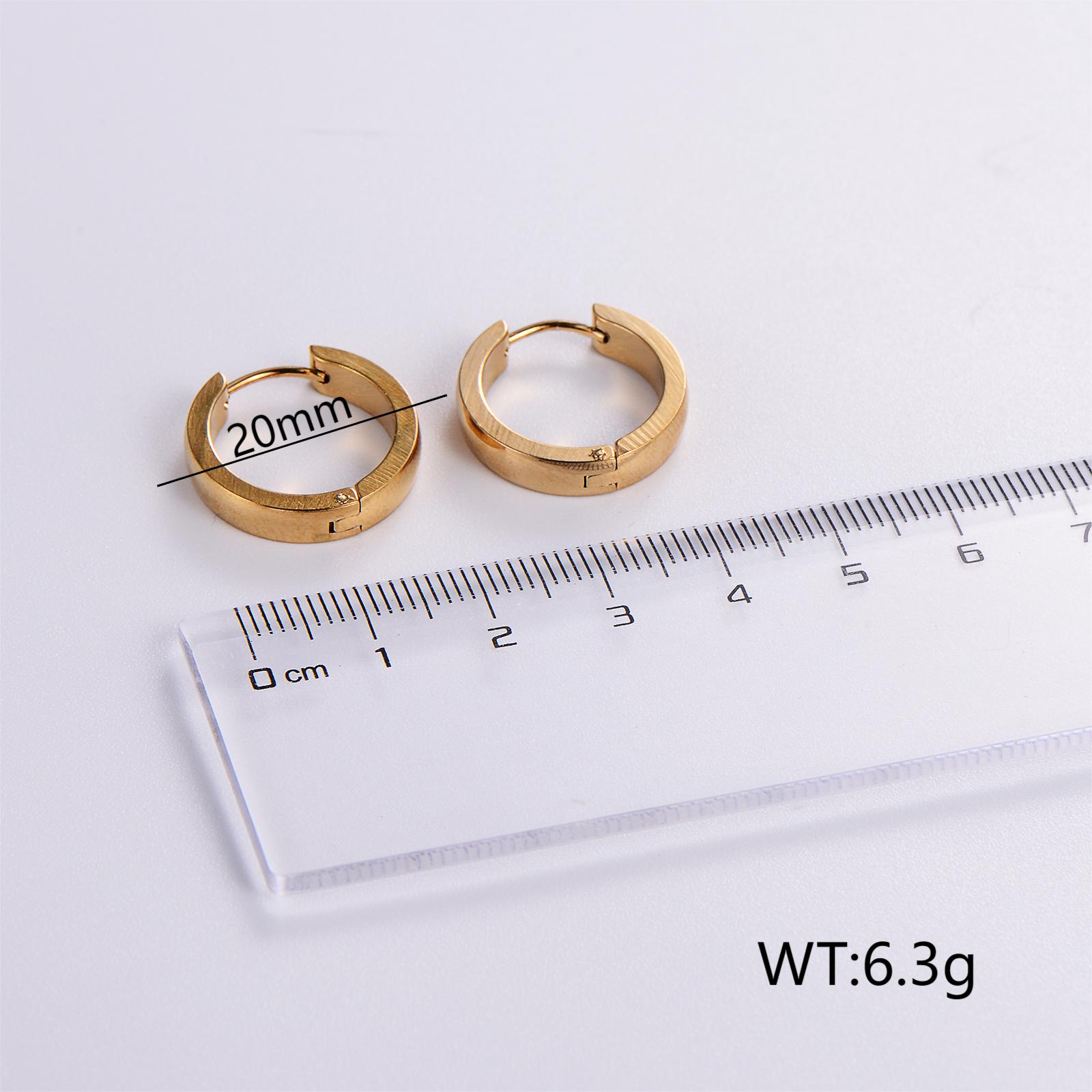 12 Pairs Casual Elegant Solid Color Plating 304 Stainless Steel 18K Gold Plated Hoop Earrings display picture 2
