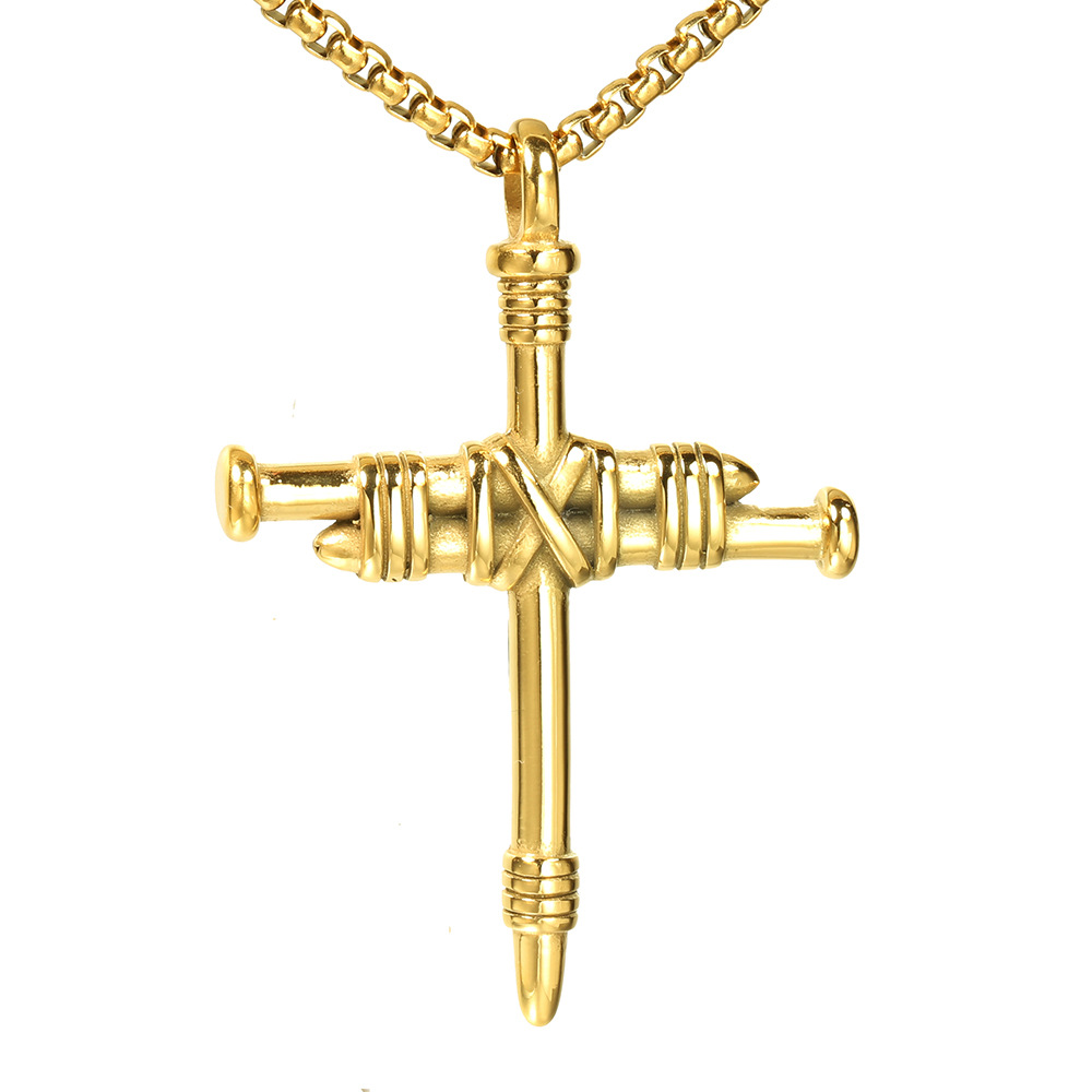 Hip-Hop Cross Stainless Steel Plating None 18K Gold Plated Rhodium Plated Men's display picture 2