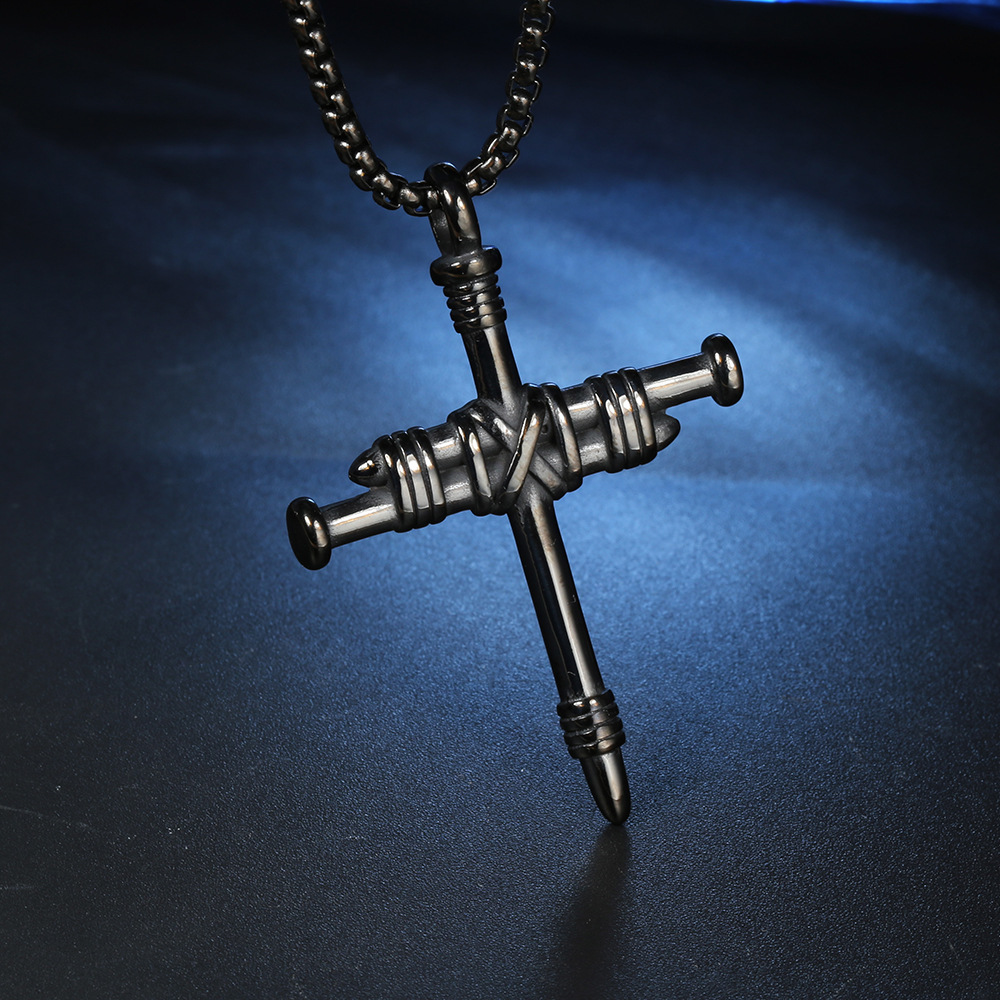 Hip-Hop Cross Stainless Steel Plating None 18K Gold Plated Rhodium Plated Men's display picture 5