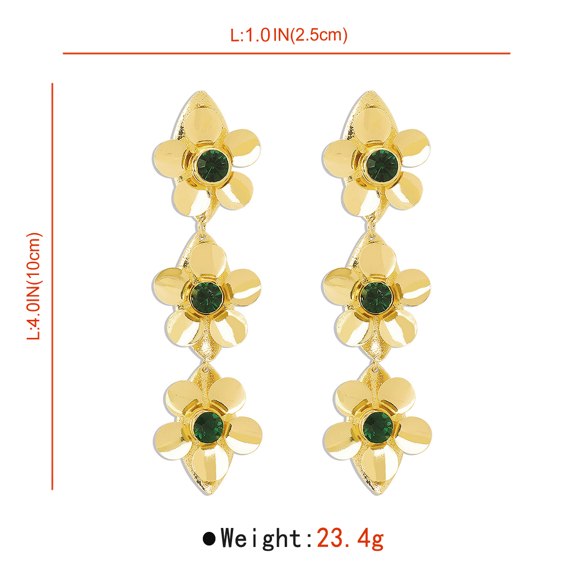 1 Pair Vintage Style Simple Style Flower Inlay Iron Rhinestones Drop Earrings display picture 2