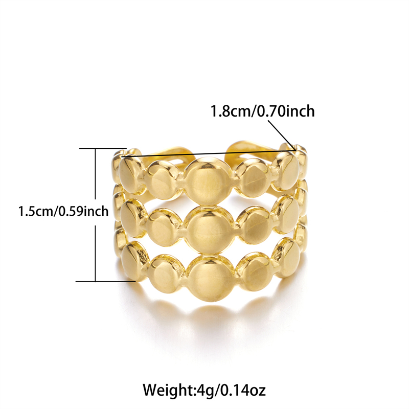 Casual Simple Style Classic Style Solid Color Stainless Steel Plating 18k Gold Plated Open Rings display picture 1