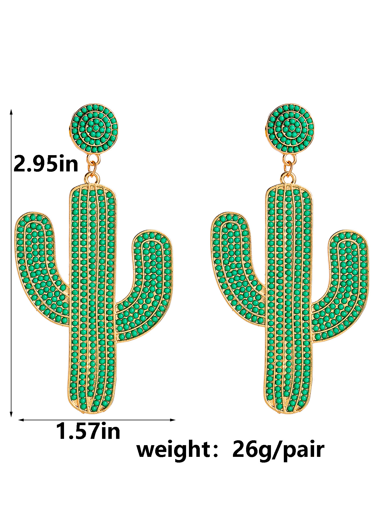 1 Pair Elegant Lady Pastoral Cactus Plating Alloy Drop Earrings display picture 1