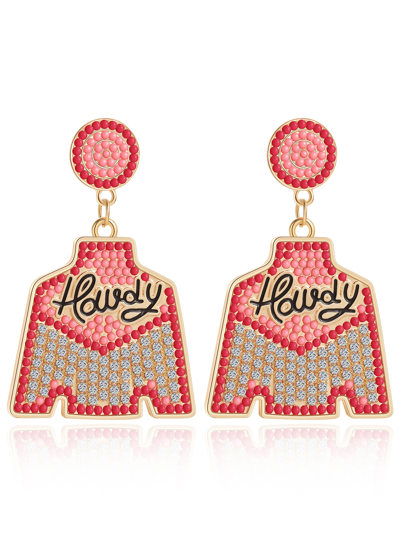 1 Pair Simple Style Classic Style Round Inlay Alloy Seed Bead Drop Earrings display picture 5