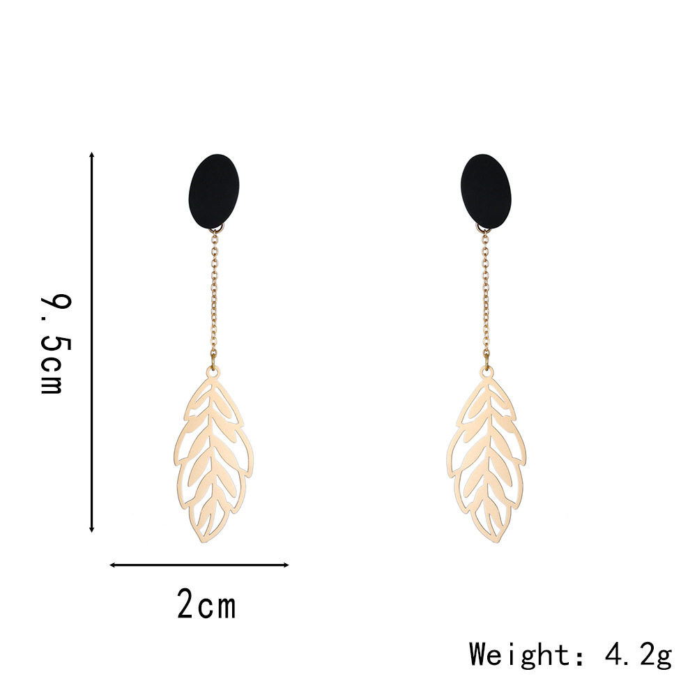 1 Pair Elegant Leaf Plating Alloy Drop Earrings display picture 1