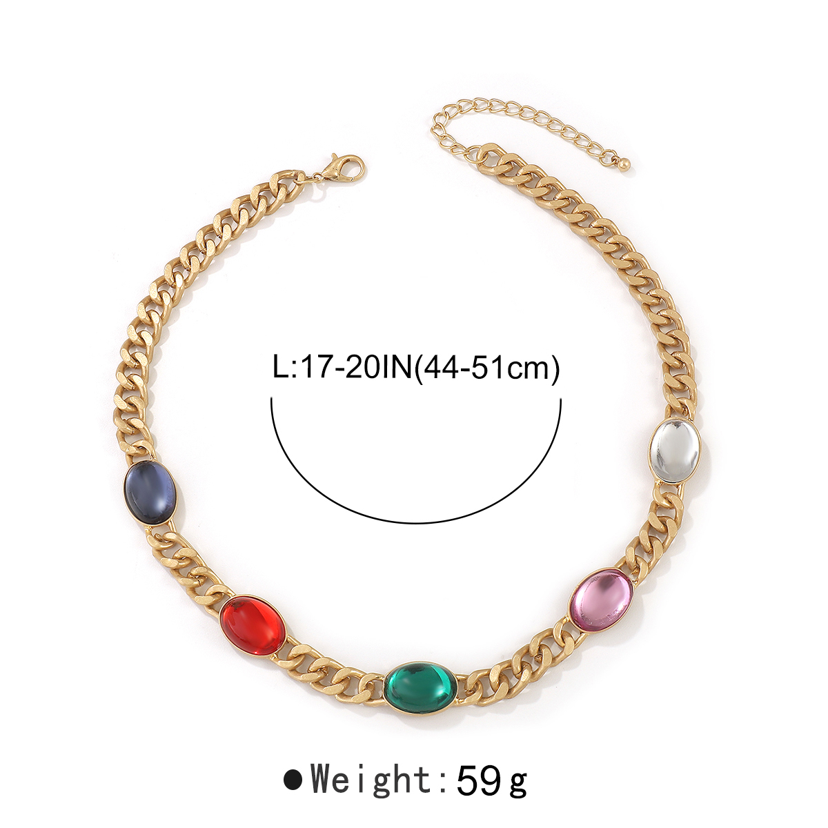Vintage Style Simple Style Oval Alloy Inlay Resin Women's Necklace display picture 8