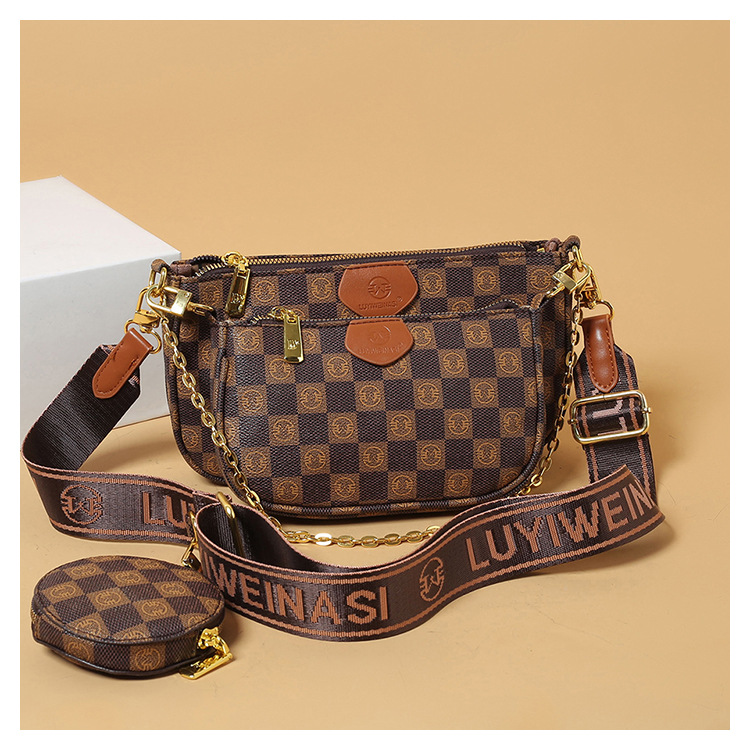 Women's Pu Leather Plaid Vintage Style Square Zipper Shoulder Bag display picture 6