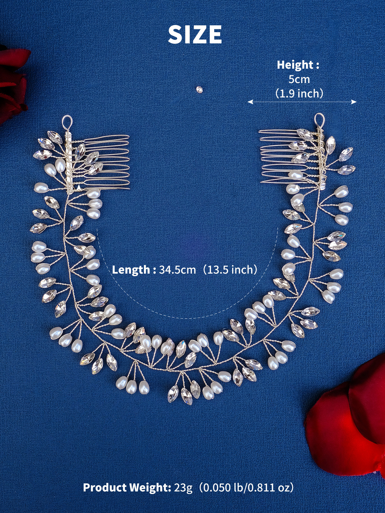Elegant Braut Klassischer Stil U-form Künstliche Perle Strass Kamm Einsetzen display picture 1