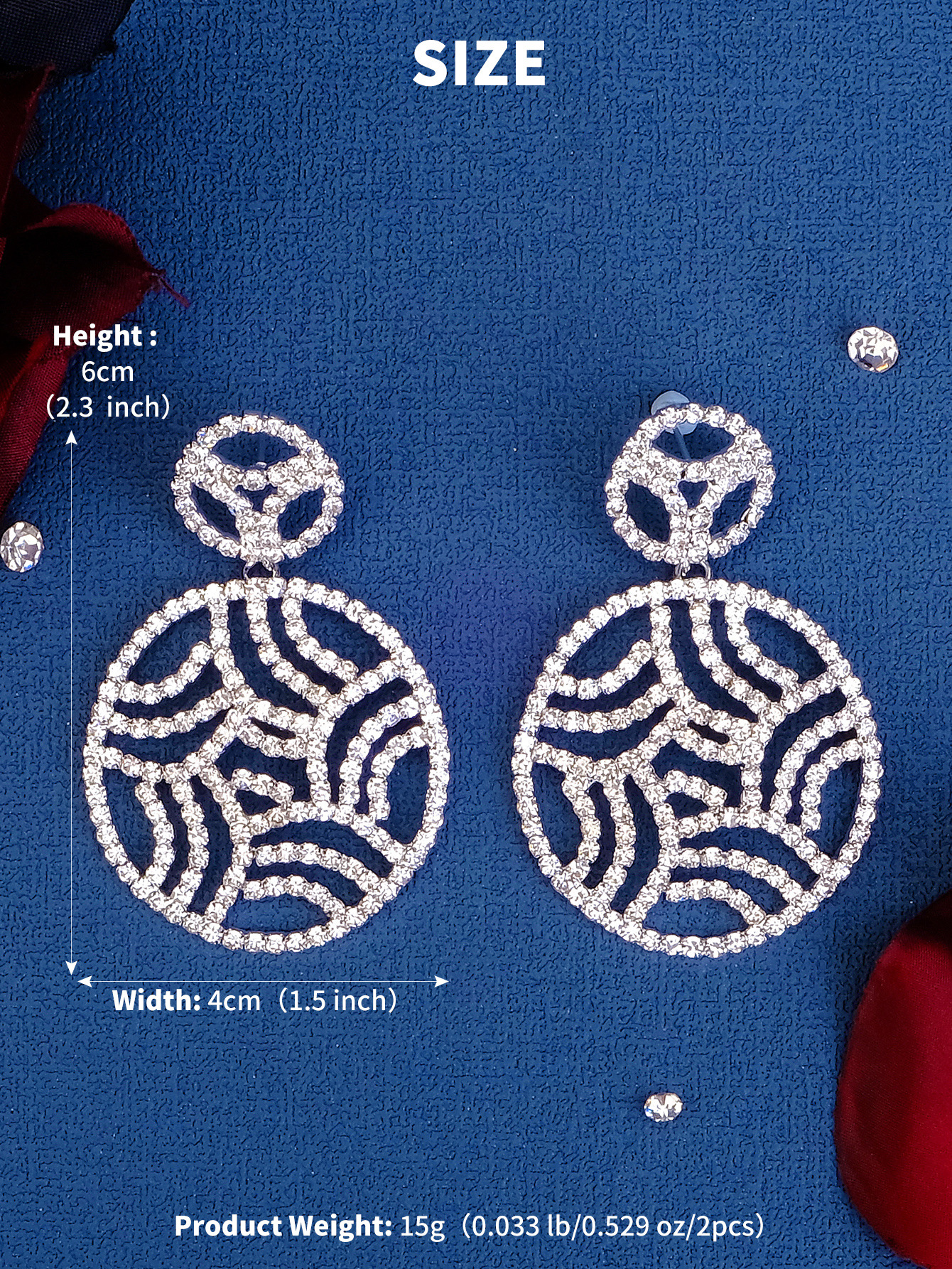 1 Pair Elegant Lady Shiny Water Droplets Tassel Rhinestone Drop Earrings display picture 5