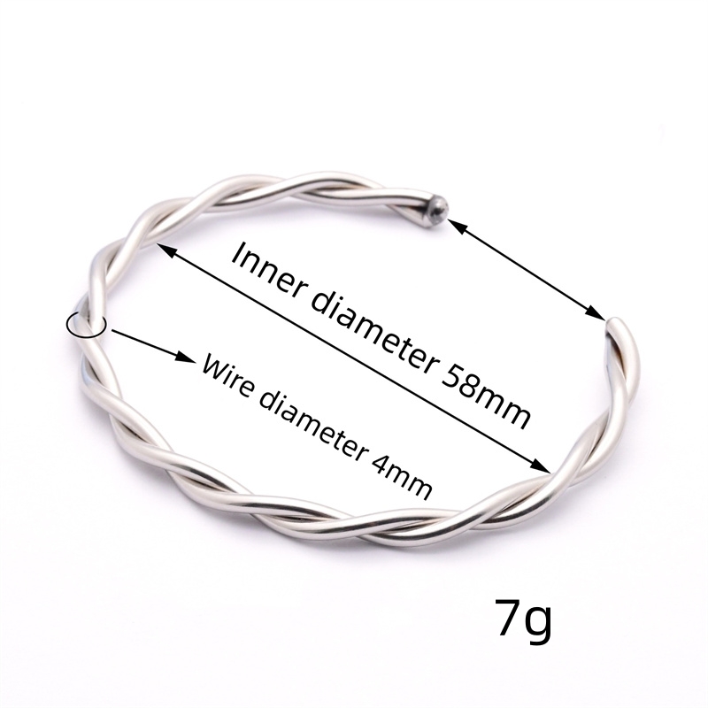 Ig Style Simple Style Streetwear Solid Color Twist Stainless Steel Plating Bangle display picture 1