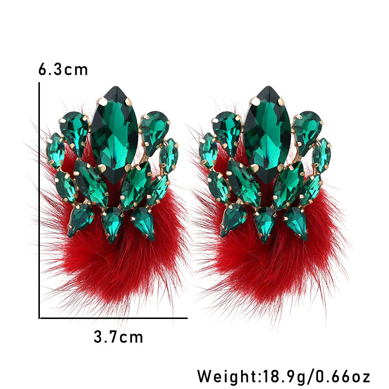 1 Pair Vintage Style Color Block Plating Inlay Alloy Rhinestones Ear Studs display picture 16