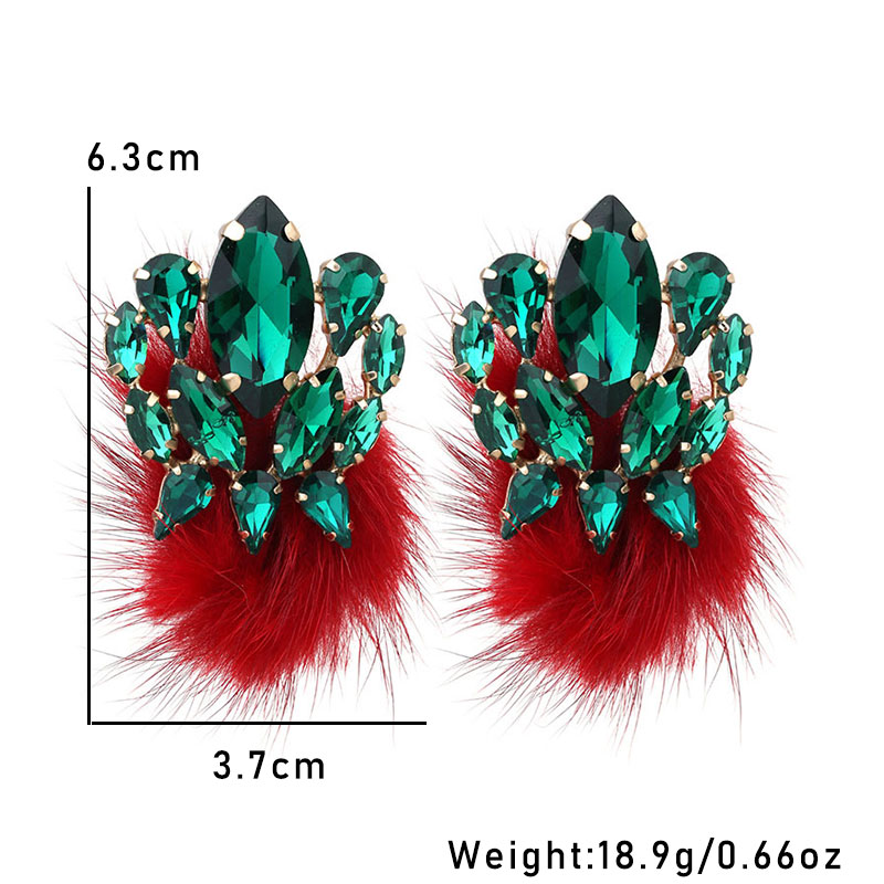 1 Paire Style Vintage Bloc De Couleur Placage Incruster Alliage Strass Boucles D'oreilles display picture 16