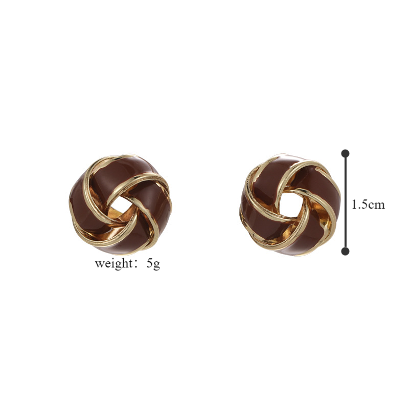 1 Pair Simple Style Classic Style Color Block Alloy Ear Studs display picture 1