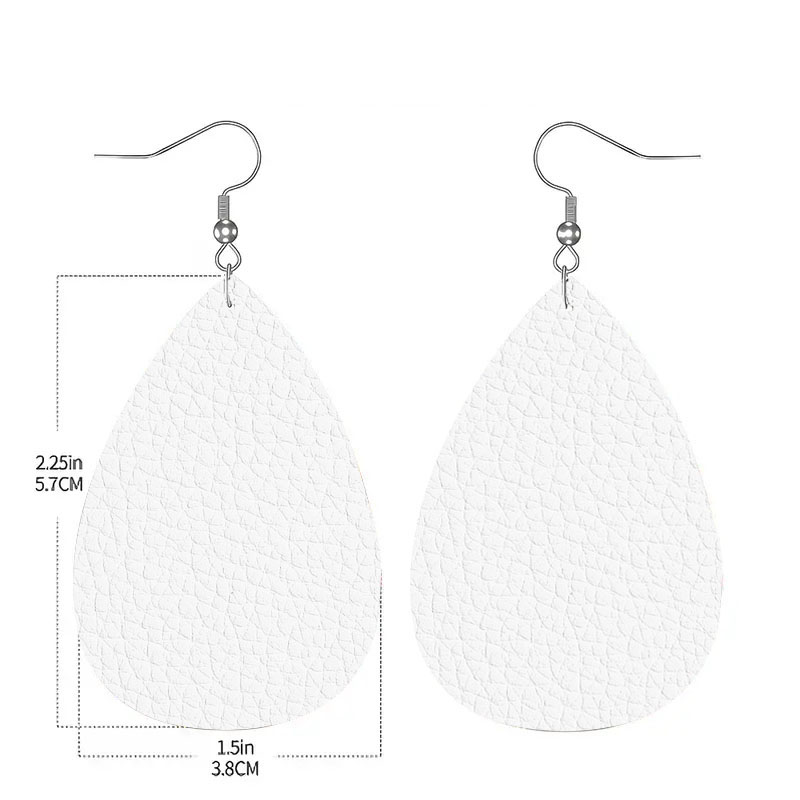 1 Pair French Style Letter Printing PU Leather Drop Earrings display picture 3