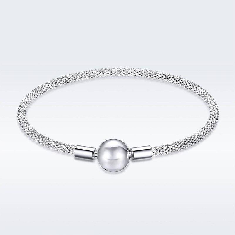 Simple Style Commute Round Sterling Silver Plating Silver Plated Bracelets display picture 1