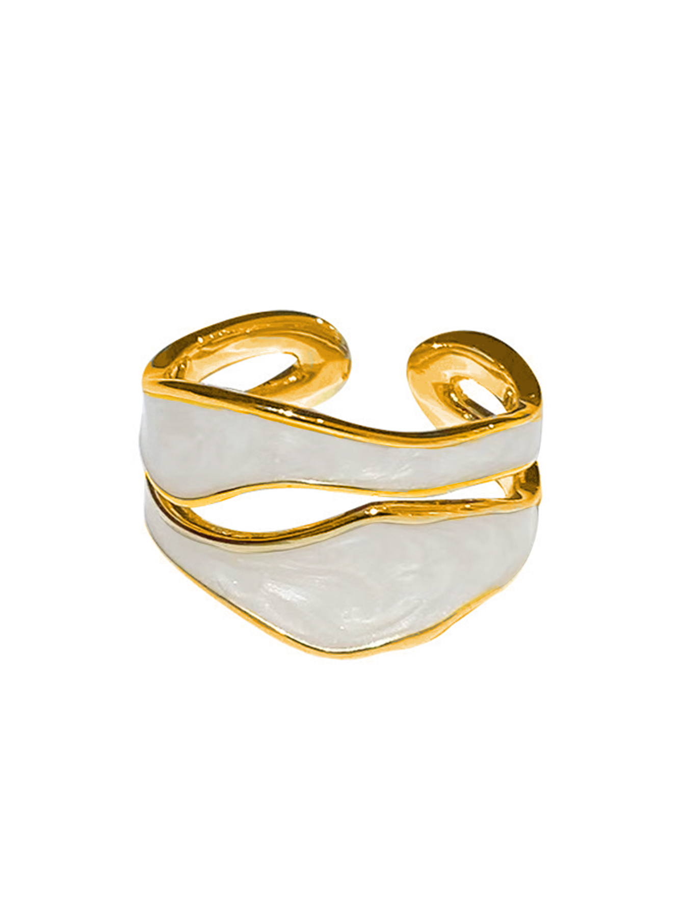 Simple Style Irregular Stainless Steel Enamel Hollow Out Open Rings display picture 3
