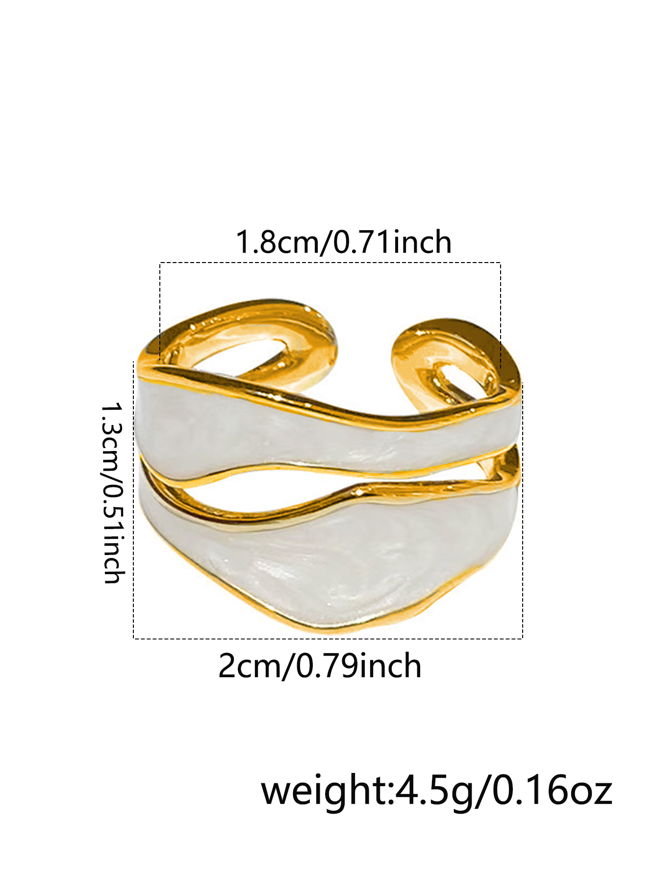 Simple Style Irregular Stainless Steel Enamel Hollow Out Open Rings display picture 1