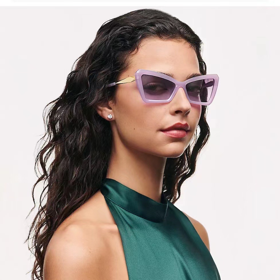 Modern Style Color Block Ac Special-Shaped Mirror Patchwork Full Frame Women's Sunglasses display picture 1