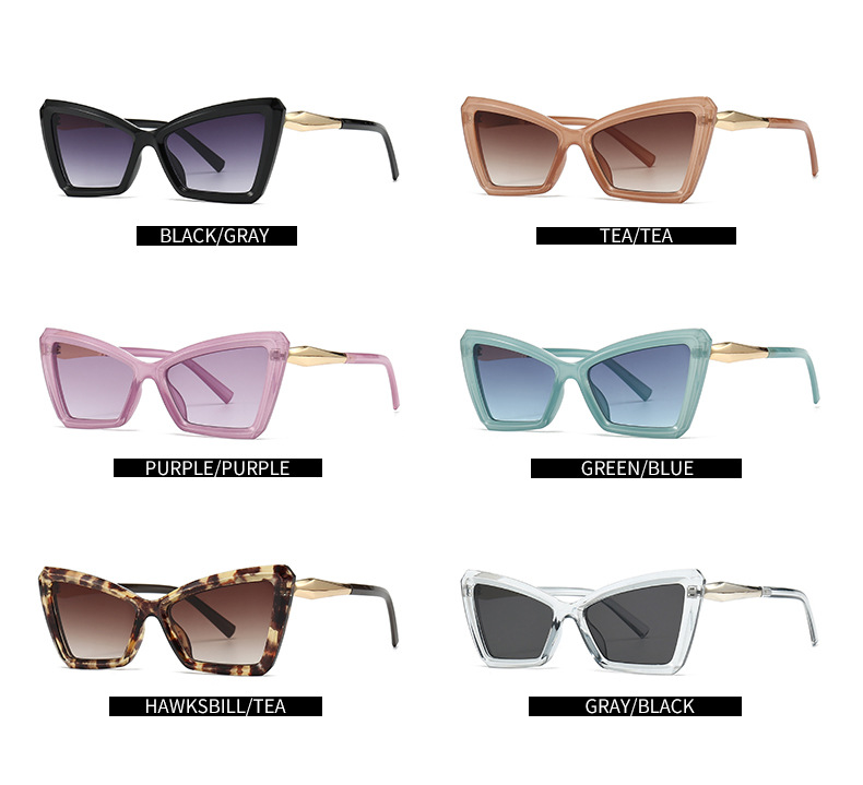 Modern Style Color Block Ac Special-Shaped Mirror Patchwork Full Frame Women's Sunglasses display picture 6