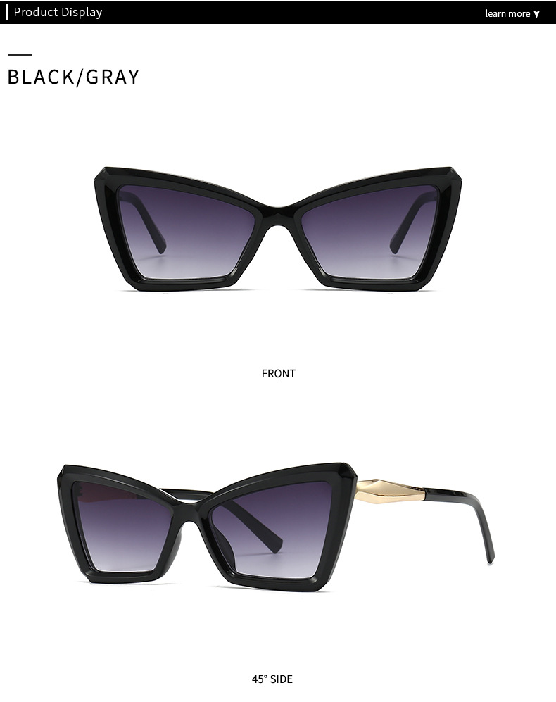 Modern Style Color Block Ac Special-Shaped Mirror Patchwork Full Frame Women's Sunglasses display picture 7