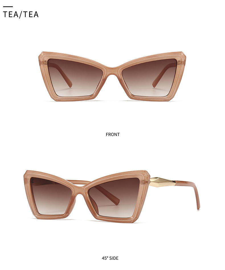 Modern Style Color Block Ac Special-Shaped Mirror Patchwork Full Frame Women's Sunglasses display picture 9