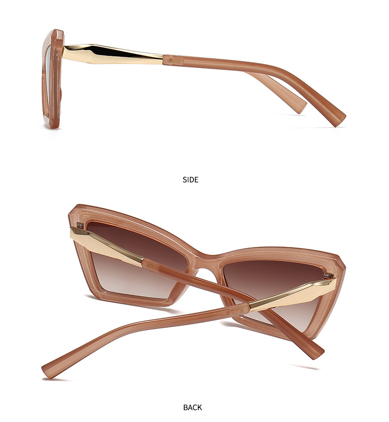 Modern Style Color Block Ac Special-Shaped Mirror Patchwork Full Frame Women's Sunglasses display picture 10