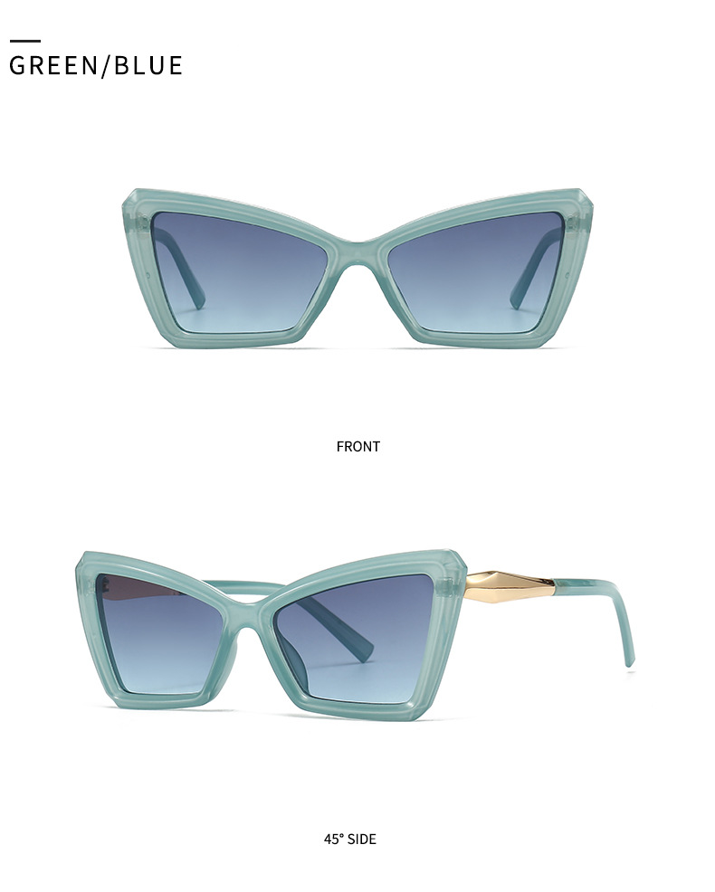 Modern Style Color Block Ac Special-Shaped Mirror Patchwork Full Frame Women's Sunglasses display picture 13