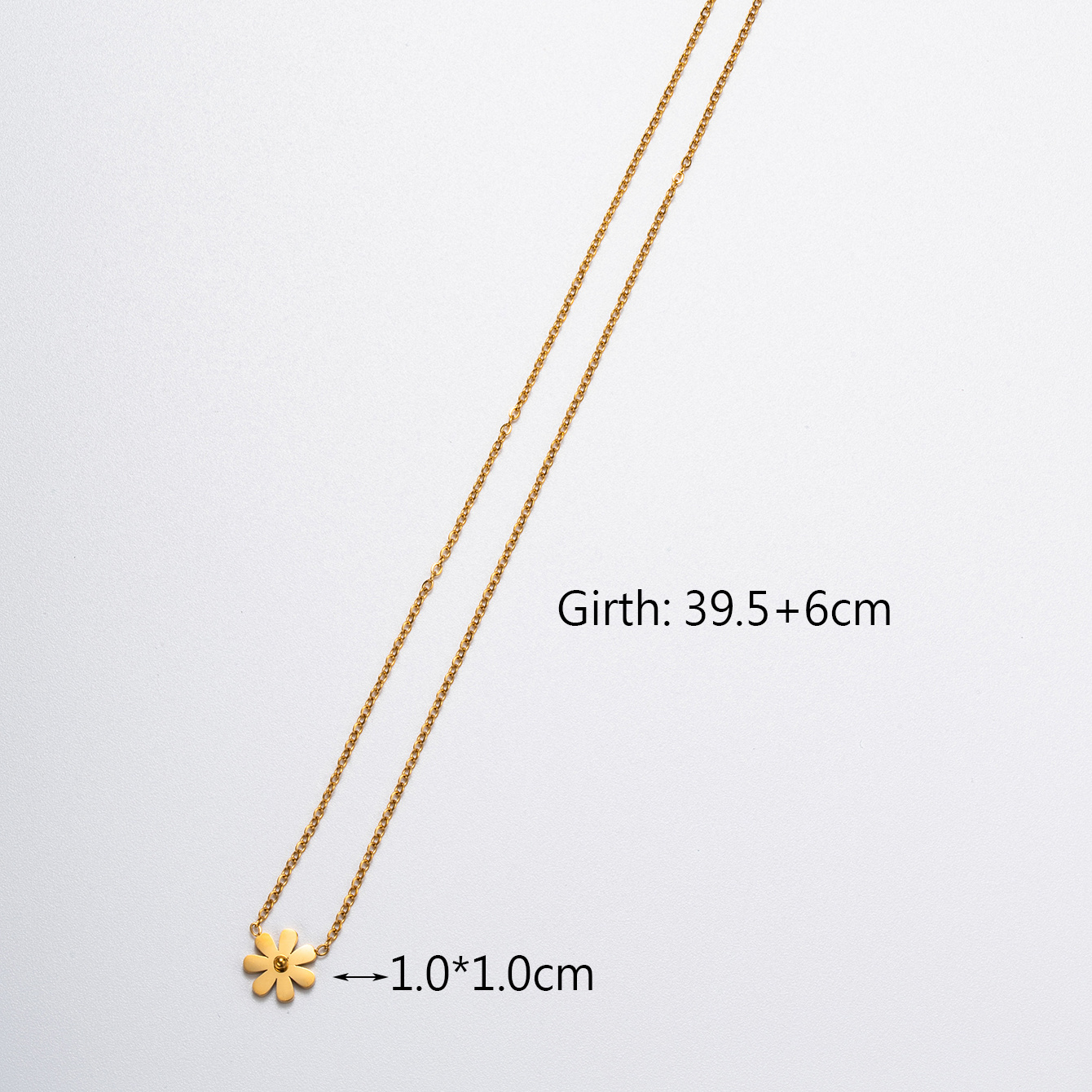 Stainless Steel 18K Gold Plated Simple Style Plating Daisy Pendant Necklace display picture 5