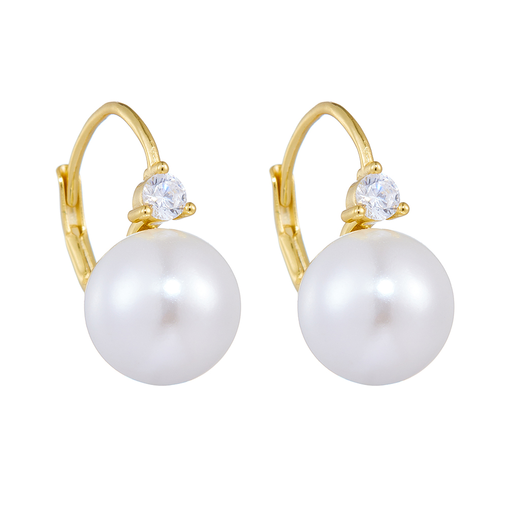 1 Pair Simple Style Commute Color Block Plating Inlay Sterling Silver Pearl 14k Gold Plated Rhodium Plated Drop Earrings display picture 8