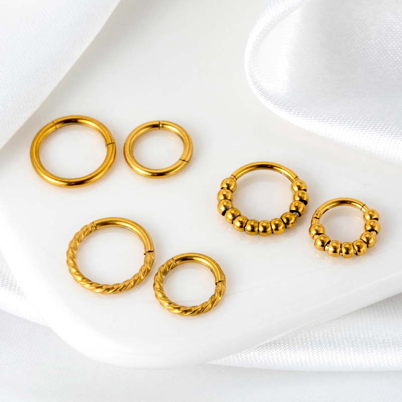 1 Piece Nose Rings & Studs Simple Style Classic Style Circle 316 Stainless Steel  Plating display picture 14