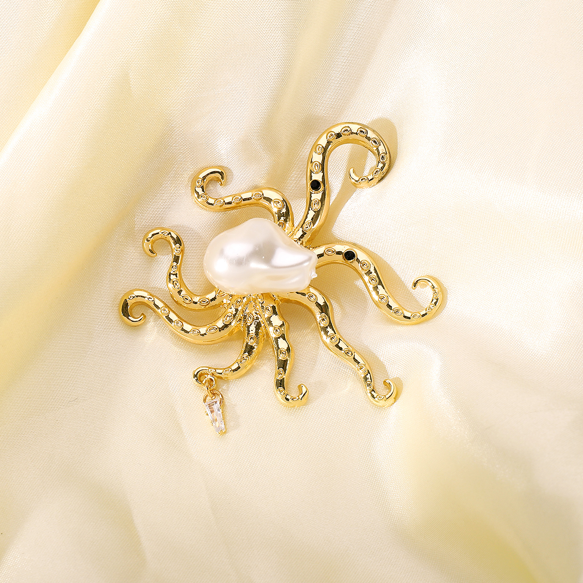 Simple Style Commute Octopus Alloy Inlay Pearl Women's Brooches display picture 3