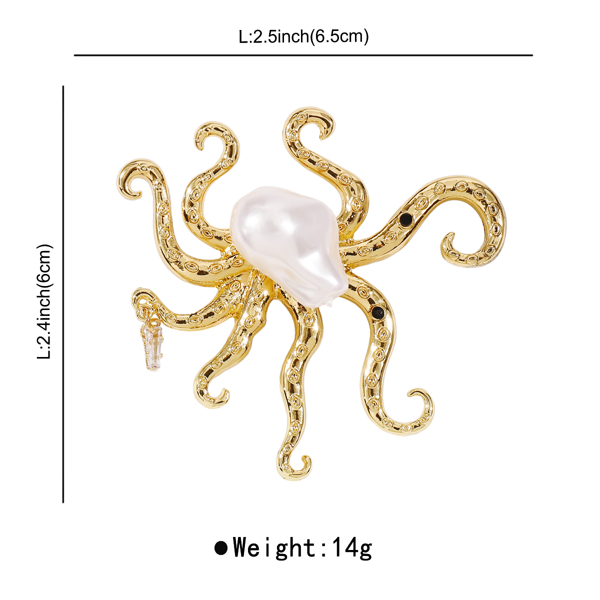 Simple Style Commute Octopus Alloy Inlay Pearl Women's Brooches display picture 6