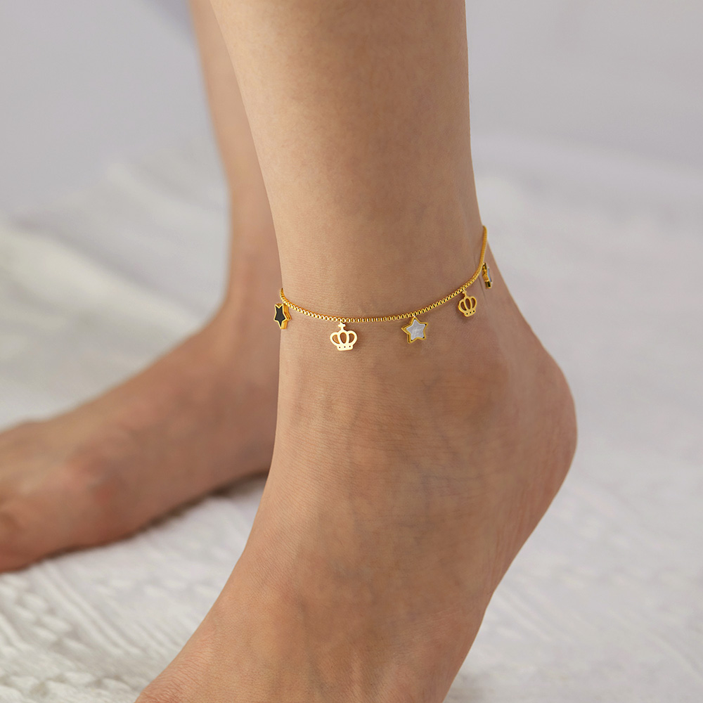 Simple Style Star Stainless Steel Hollow Out Women's Anklet display picture 8