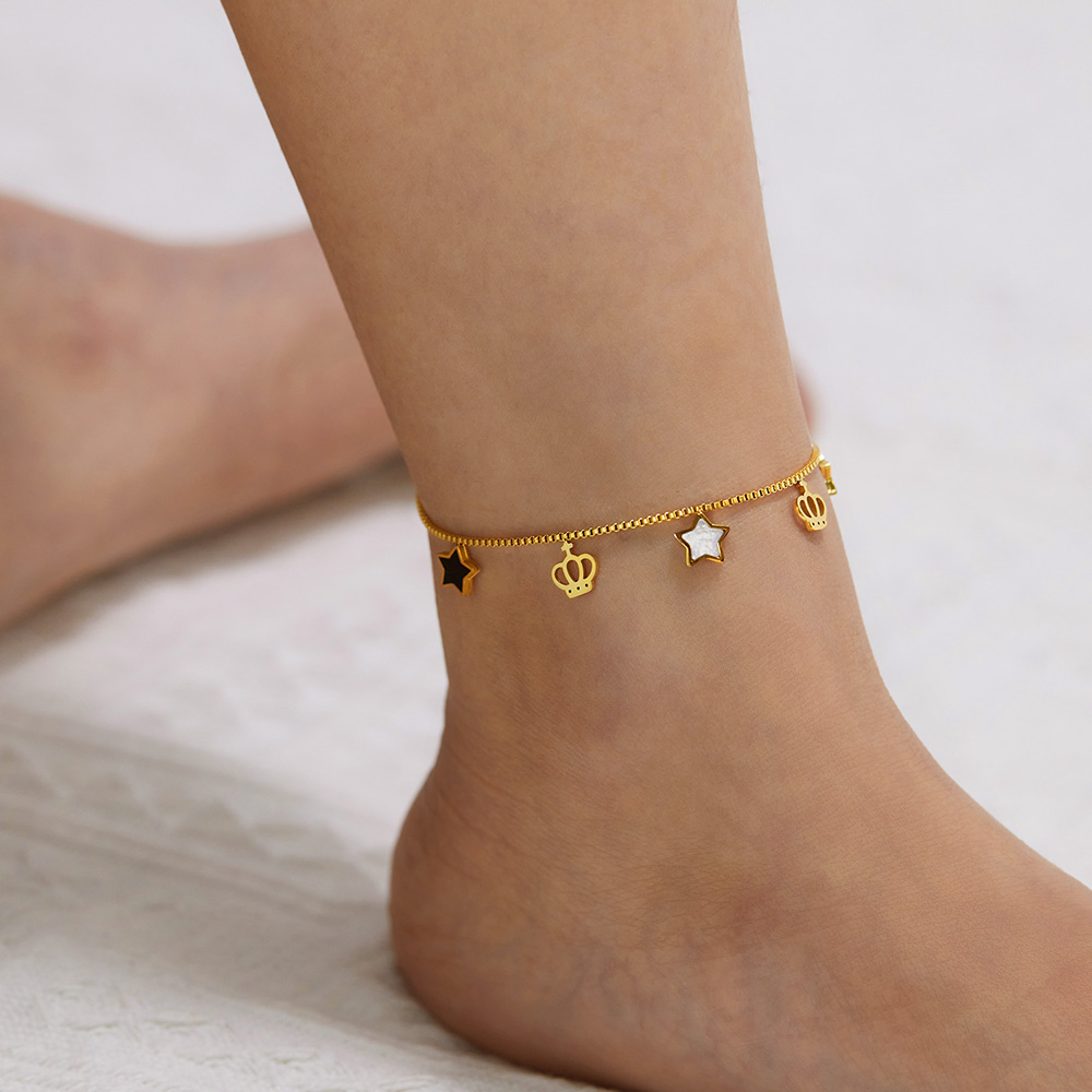 Simple Style Star Stainless Steel Hollow Out Women's Anklet display picture 7
