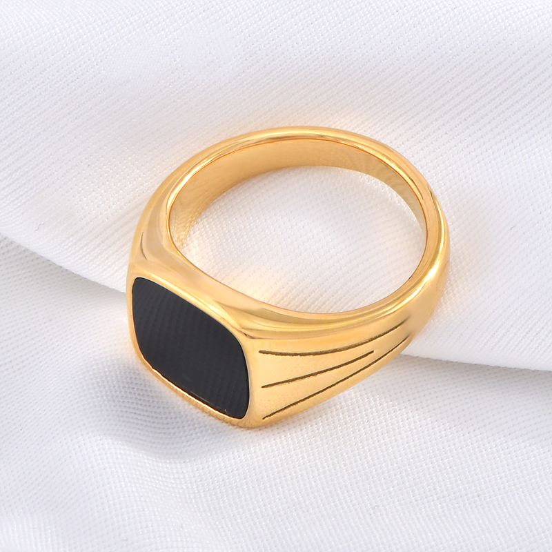 Retro Geometric 18K Gold Plated Acrylic Arylic Titanium Steel Wholesale Rings display picture 5