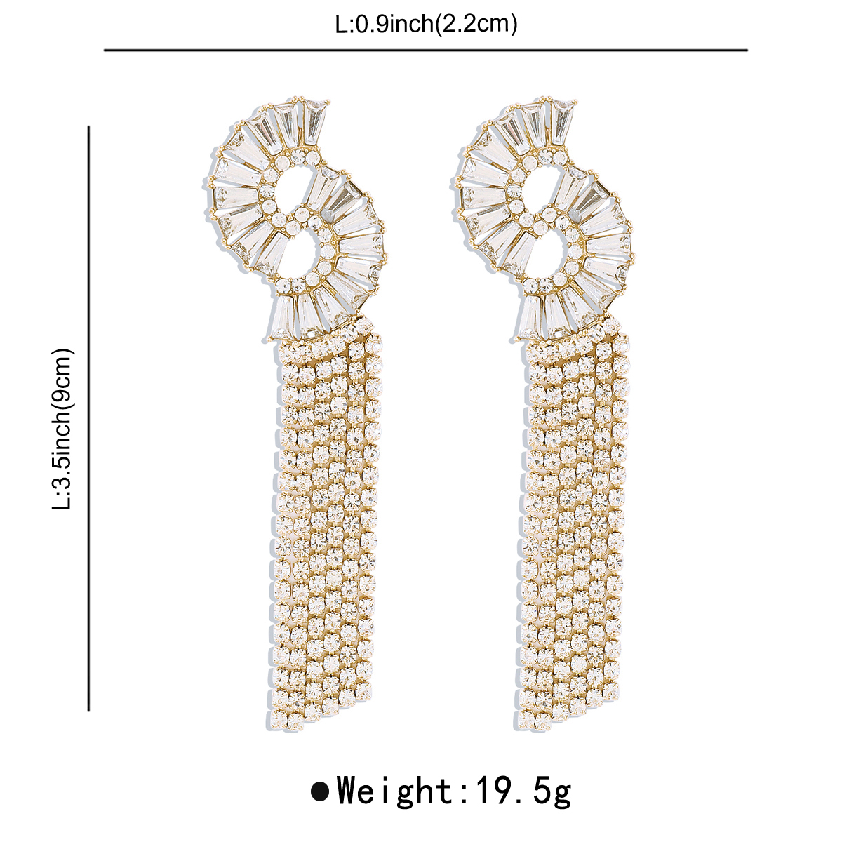 1 Pair Modern Style Simple Style Solid Color Inlay Alloy Zircon Drop Earrings display picture 5