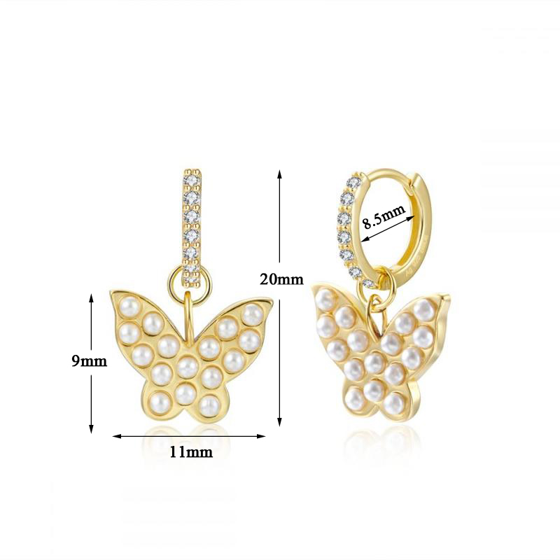 1 Pair Elegant Simple Style Animal Heart Shape Plating Inlay Copper Pearl 18k Gold Plated Drop Earrings Ear Cuffs Ear Studs display picture 5