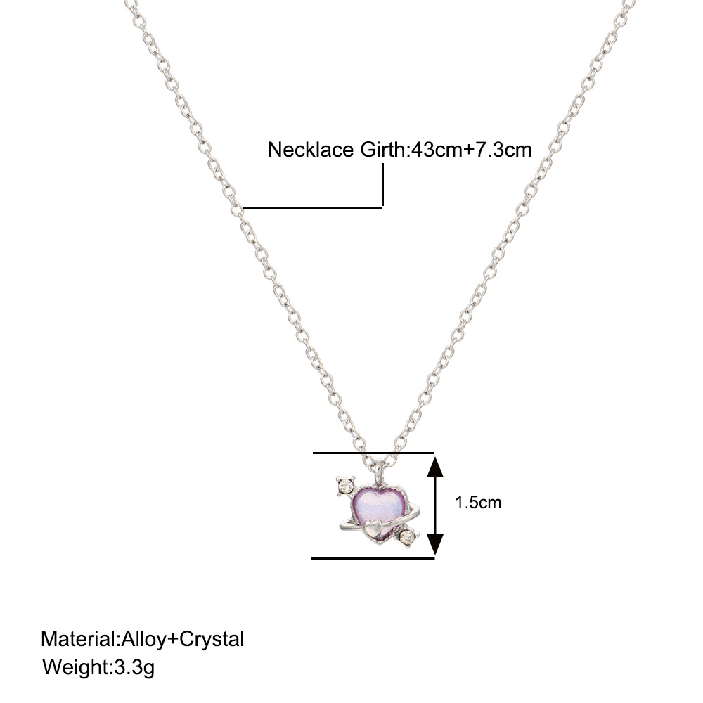 Ig Style Y2k Korean Style Heart Shape Alloy Inlay Zircon Women's Pendant Necklace display picture 2