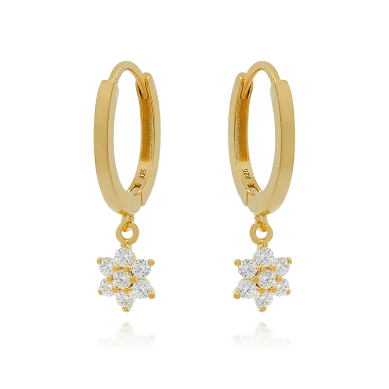 1 Pair Casual Simple Style Hexagram Heart Shape Plating Inlay Copper Zircon 18k Gold Plated Hoop Earrings Drop Earrings Ear Cuffs display picture 10