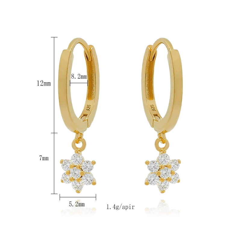 1 Pair Casual Simple Style Hexagram Heart Shape Plating Inlay Copper Zircon 18k Gold Plated Hoop Earrings Drop Earrings Ear Cuffs display picture 3