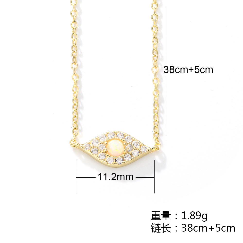 Ig Style Eye Sterling Silver Plating Inlay Zircon 14k Gold Plated Pendant Necklace display picture 8