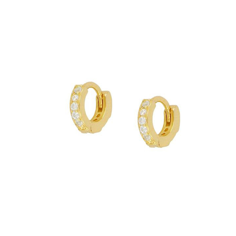 1 Pair Casual Simple Style Geometric Plating Inlay Copper Zircon 18k Gold Plated Hoop Earrings Ear Cuffs Ear Studs display picture 10