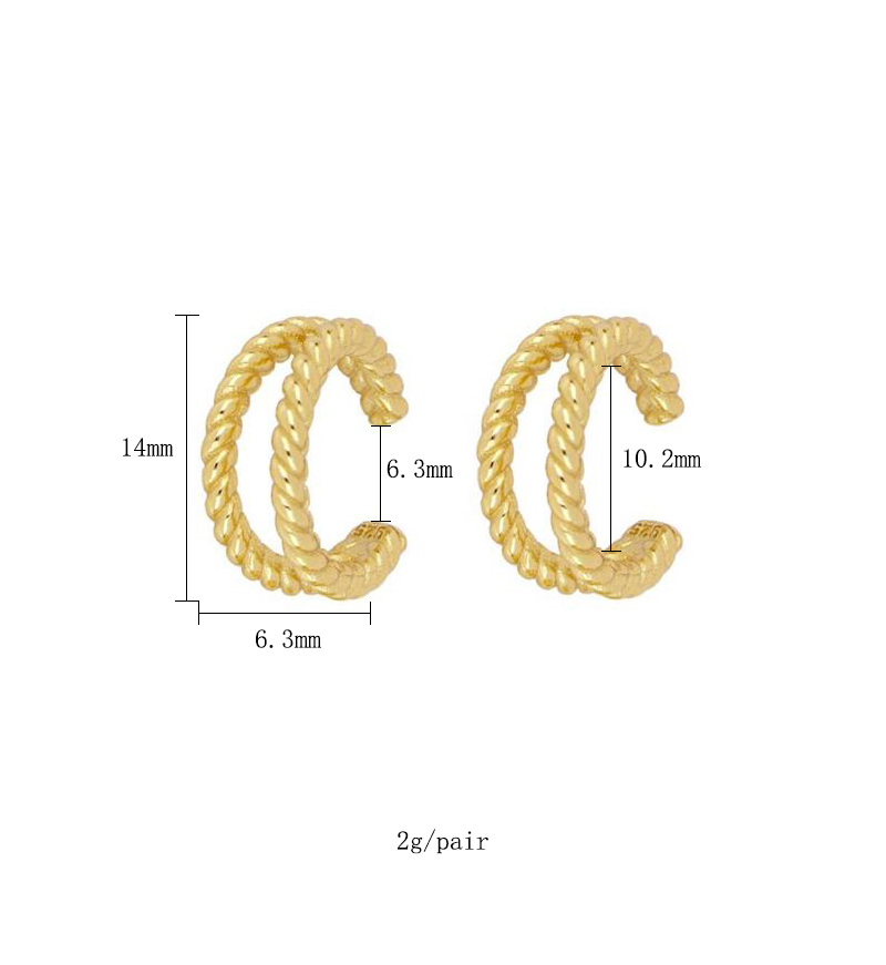 1 Pair Simple Style Geometric Plating Inlay Copper Zircon 18k Gold Plated Hoop Earrings Ear Cuffs Ear Studs display picture 7