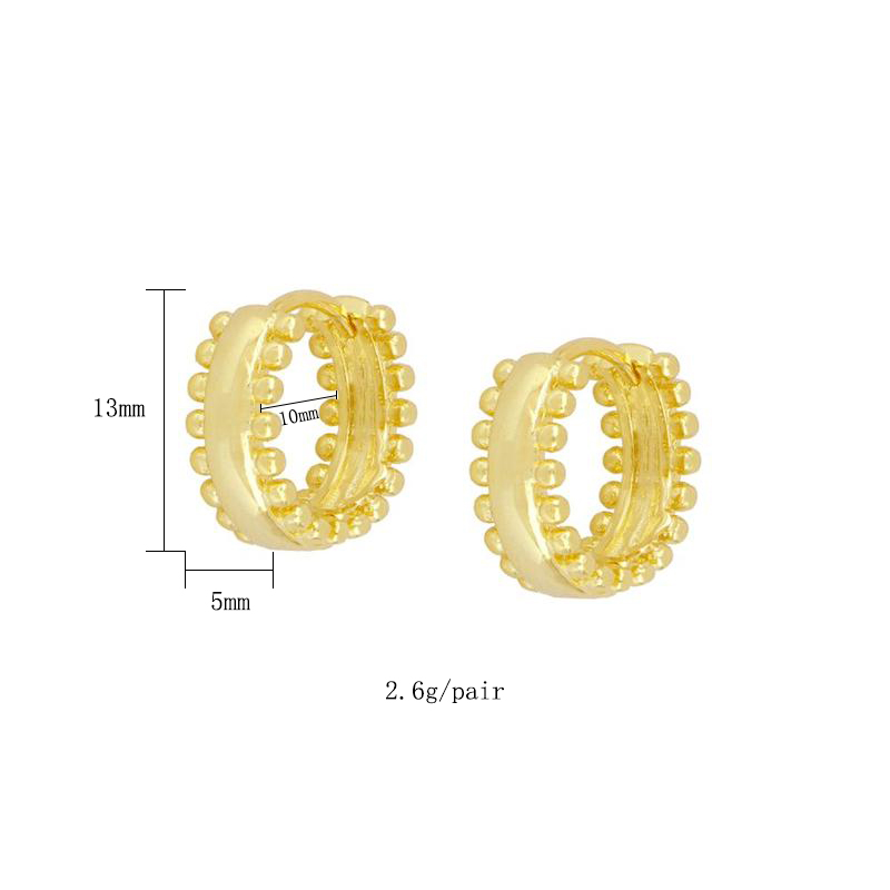 1 Pair Simple Style Geometric Plating Inlay Copper Zircon 18k Gold Plated Hoop Earrings Ear Cuffs Ear Studs display picture 5