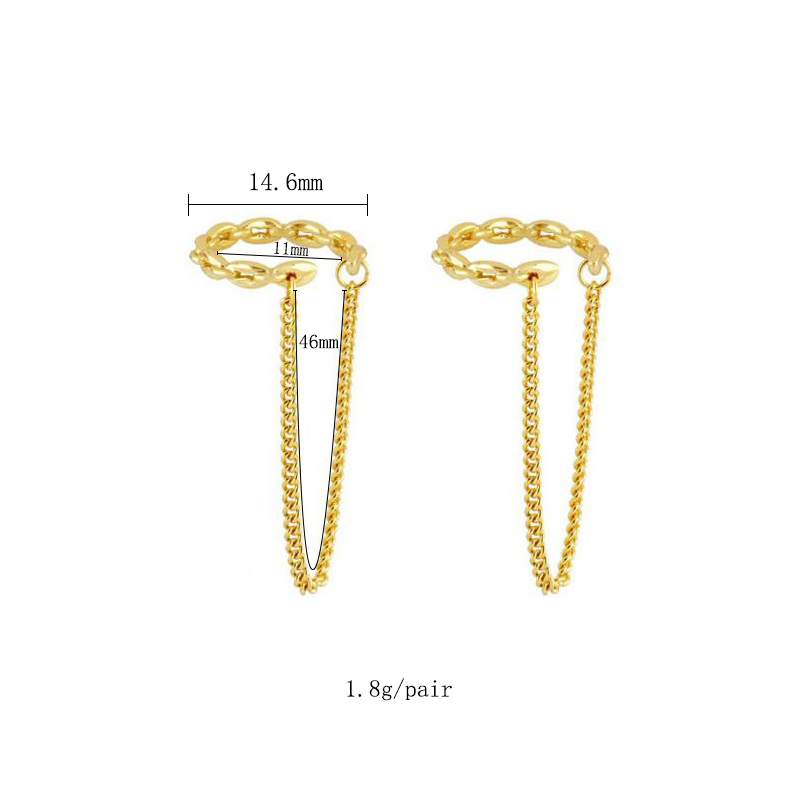 1 Pair Simple Style Geometric Plating Inlay Copper Zircon 18k Gold Plated Hoop Earrings Ear Cuffs Ear Studs display picture 6