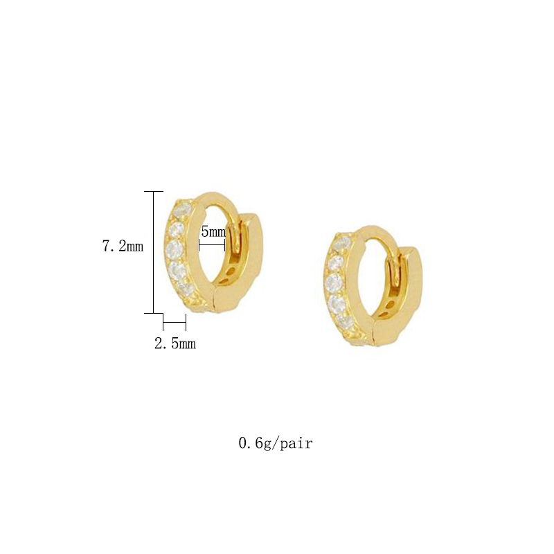 1 Pair Casual Simple Style Geometric Plating Inlay Copper Zircon 18k Gold Plated Hoop Earrings Ear Cuffs Ear Studs display picture 2